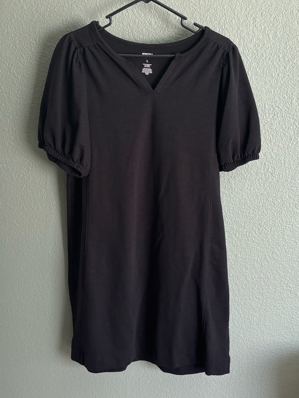Sonoma Black Puff Sleeve Shift Dress